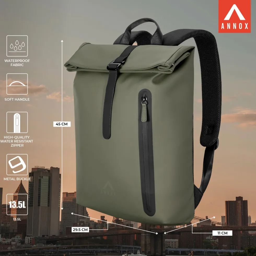Annox Casual Laptop Backpack 15.6” – PU Water-Resistant