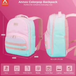 Annox Colorpop Backpack – Lightweight School Backpack