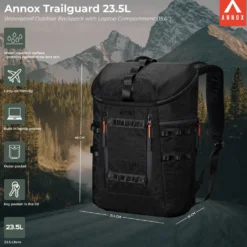 Annox Trailguard 23.5L - Waterproof Outdoor Backpack With Laptop Compartment (15.6”)