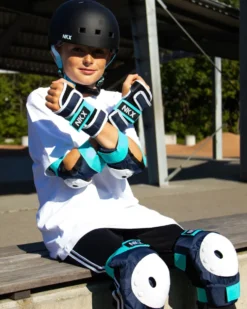 NKX Kids 3-Pack Pro Protective Gear - Knee Pads, Elbow Pads and Wrist Guards
