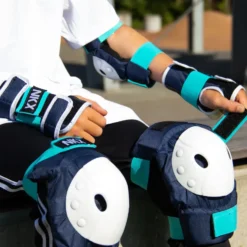 NKX Kids 3-Pack Pro Protective Gear - Knee Pads, Elbow Pads and Wrist Guards