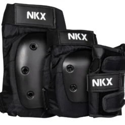 NKX 3-Pack Pro Protective Gear - Knee Pads, Elbow Pads and Wrist Guards