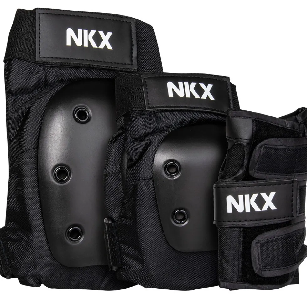 NKX 3-Pack Pro Protective Gear - Knee Pads, Elbow Pads and Wrist Guards