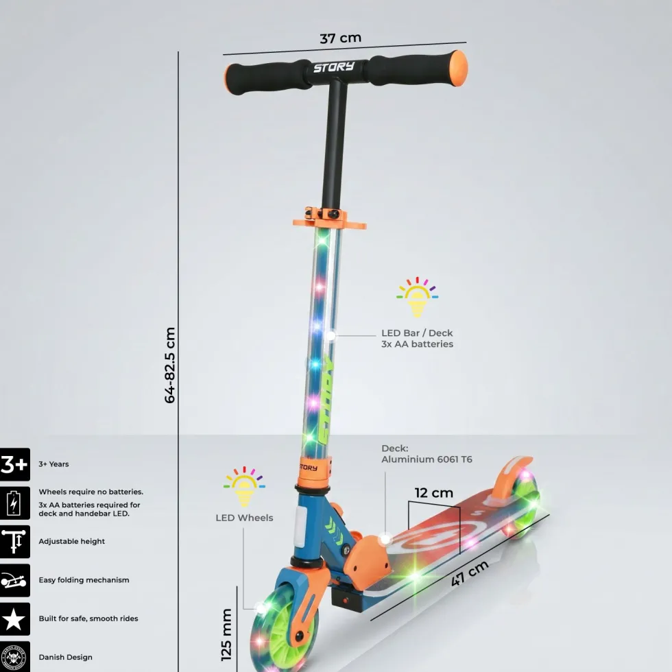 Story Everything Led Kinds Foldable Kids Kick Scooter