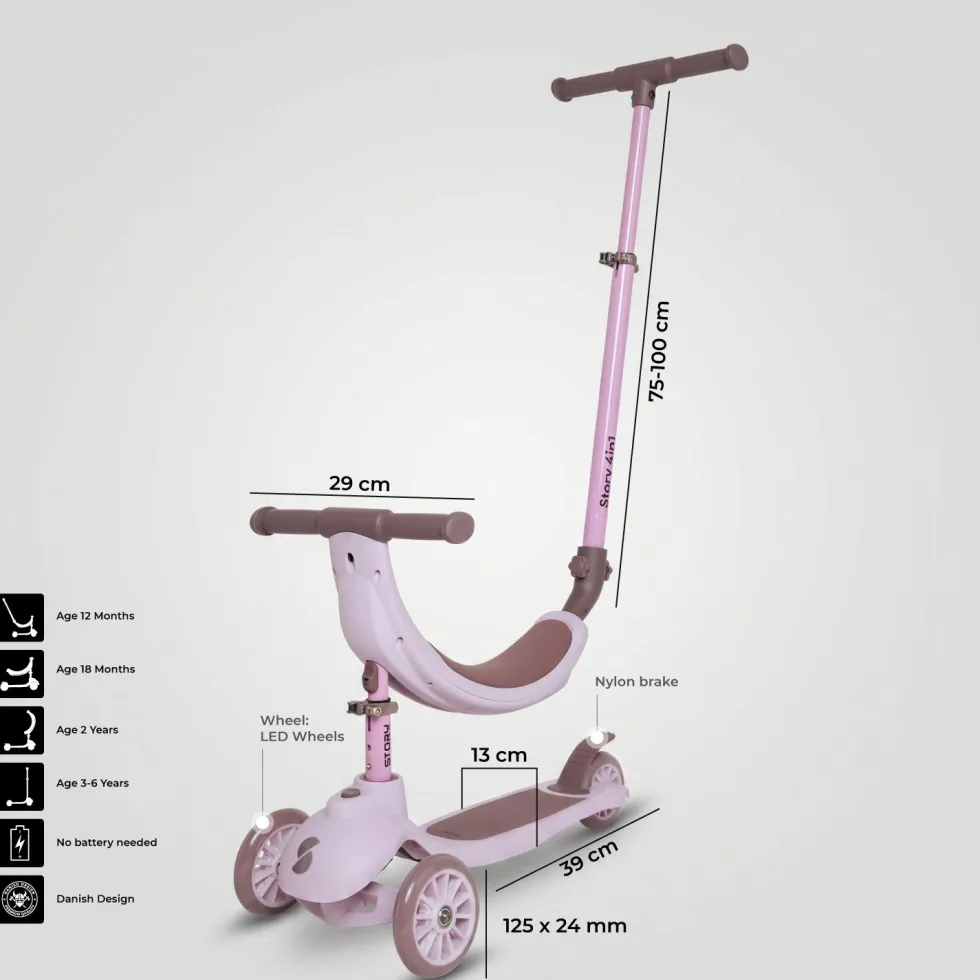 Story 4IN1 LED Kids 3-wheel scooter