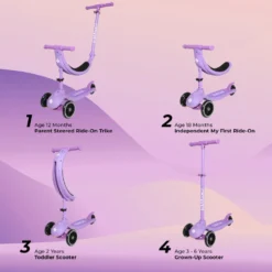 Story 4IN1 LED Kids 3-wheel scooter