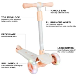 Story Mini Friends LED Kids Scooter – 3 Wheel Light Up