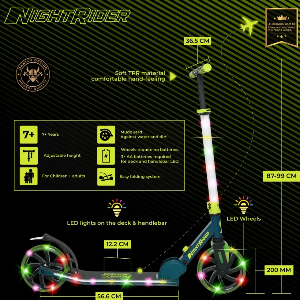 Story NightRider Transport Scooter – LED & Adjustable