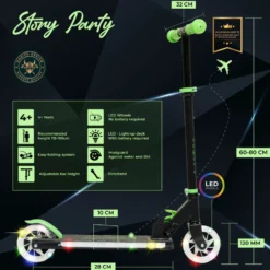 Story Party LED Adjustable Kids Kick Scooter