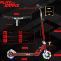 Story Play Kids Scooter With Handbrake And LED Wheels