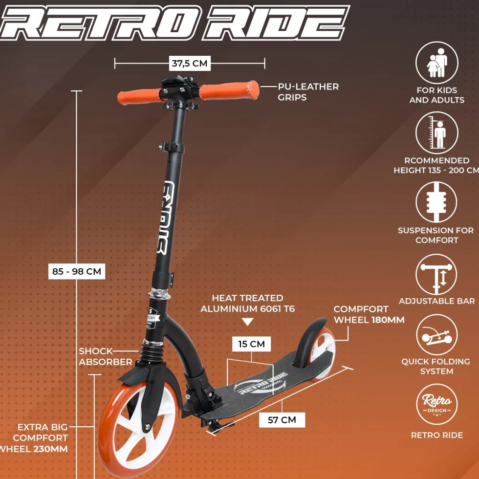 Story Retro Ride Foldable Kick Scooter