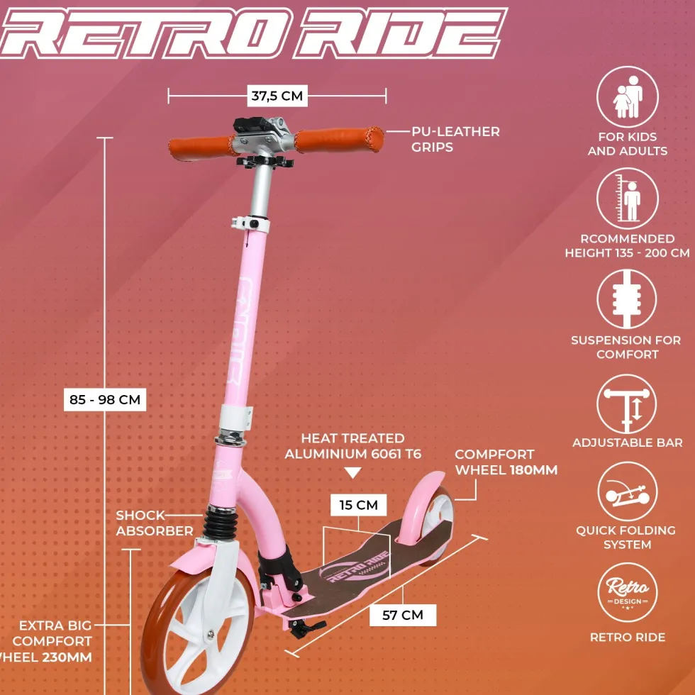 Story Retro Ride Foldable Kick Scooter